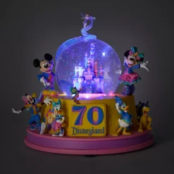 Disney Store Boule à neige musicale lumineuse Mickey Mouse et ses amis 70e anniversaire de Disneyland Resort