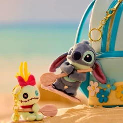 Best Disney Store Japon Porte-clés petite peluche Stitch sur un surf, Lilo & Stitch, 14 cm