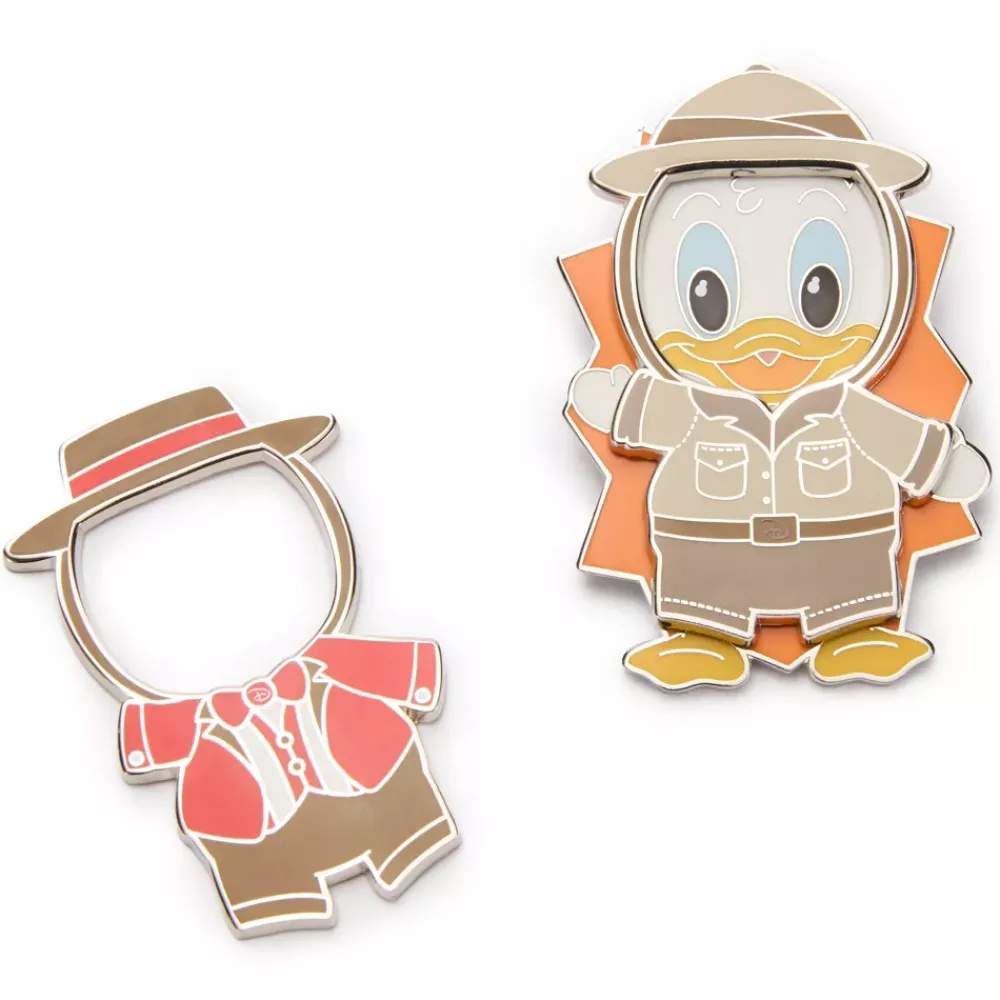 Best Disney Store Ensemble de pin's magnétiques Donald Duck explorateur et joueur de clairon Disney Park Pal Outfits