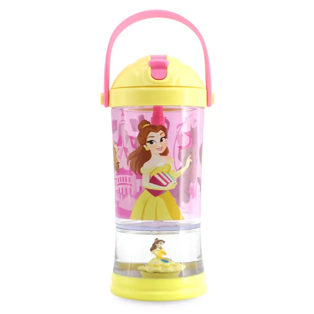New Disney Store Gobelet avec paille Boule à neige Belle, La Belle et la Bête