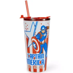 Sale Disney Store Gobelet Captain America en acier inoxydable avec paille
