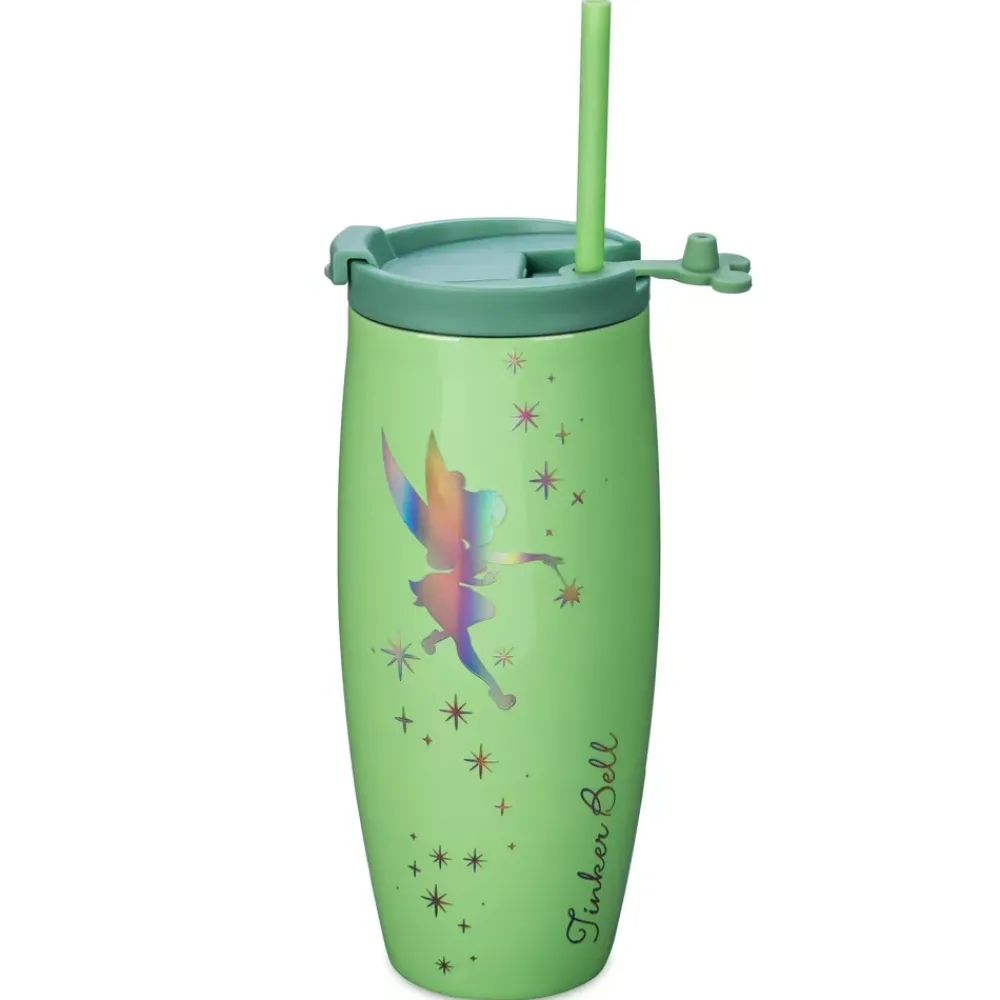 Outlet Disney Store Gobelet Clochette avec paille en acier inoxydable, Peter Pan