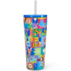 Disney Store Gobelet en acier inoxydable avec paille Le Monde des Poupées de Disney