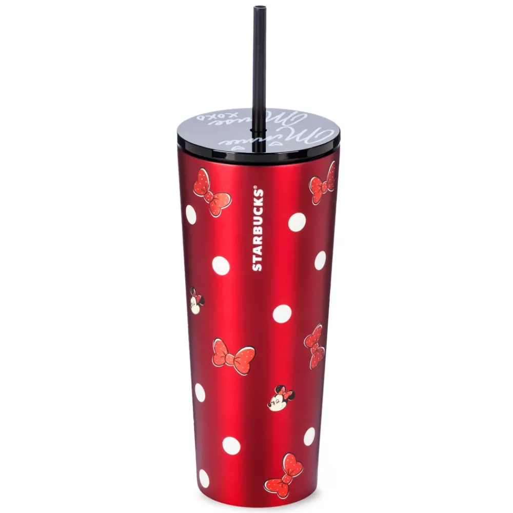 Discount Disney Store Gobelet Starbucks Minnie en acier inoxydable avec paille, Walt Disney World