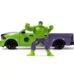 Hot Disney Store Jada Toys Figurine Hulk avec modèle réduit de la Dodge Ram 1500 de 2014, échelle 1/24