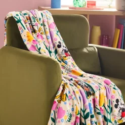 Hot Disney Store Jeté Mickey et ses amis en polaire à fleurs