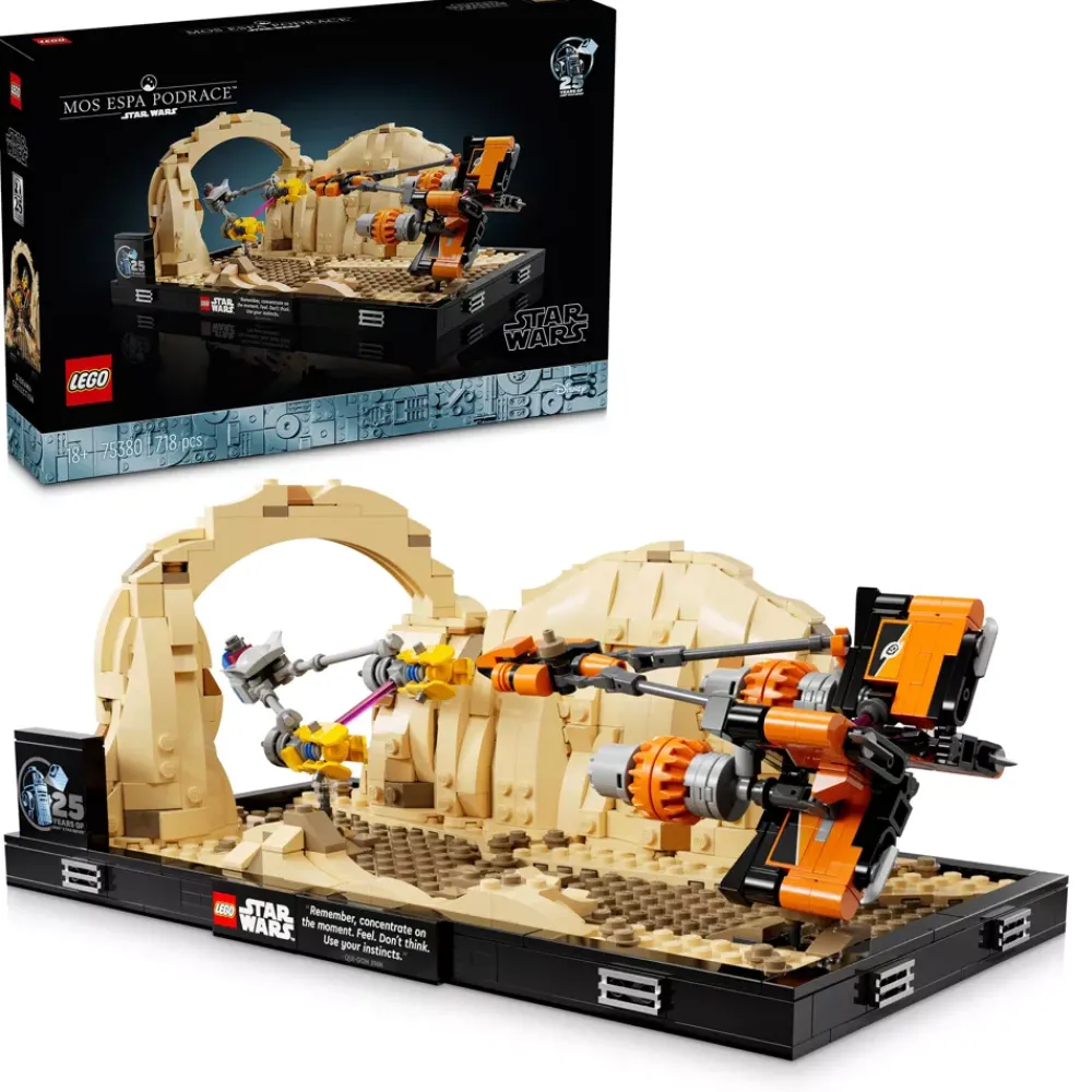 Hot Disney Store LEGO Star Wars Diorama de la course de podracers de Mos Espa 75380