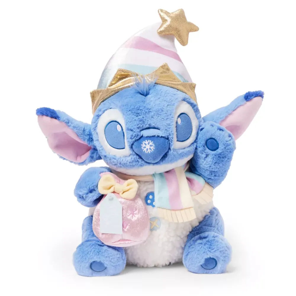 New Disney Store Peluche Stitch avec pochette spéciale fêtes de taille moyenne, Lilo & Stitch