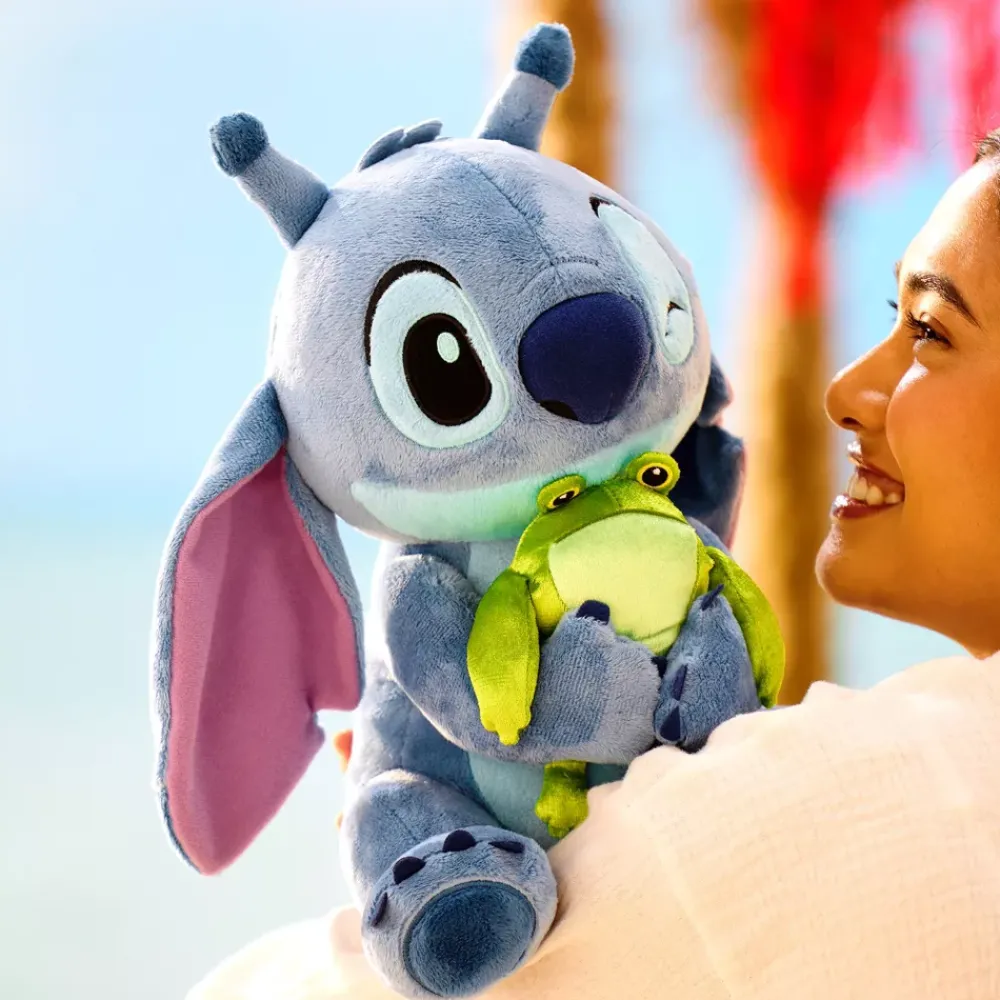 Sale Disney Store Peluche Stitch de taille moyenne avec grenouille Journée de l'Expérience 626 2025, Lilo & Stitch – 33 cm