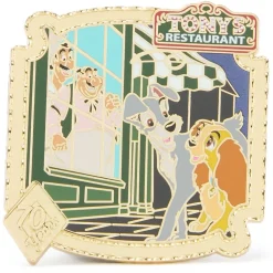 Best Disney Store Pin's La Belle et le Clochard Restaurant de Tony en édition limitée