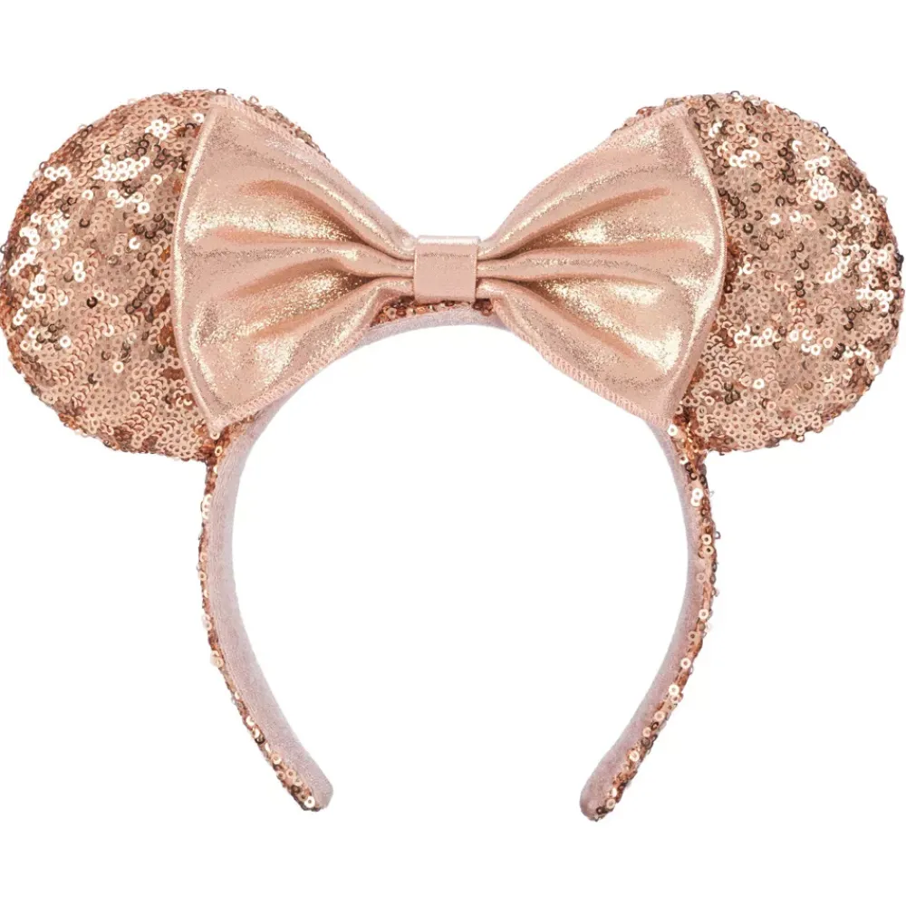 Discount Disney Store Serre-tête à oreilles à sequins roses et or Minnie pour adultes