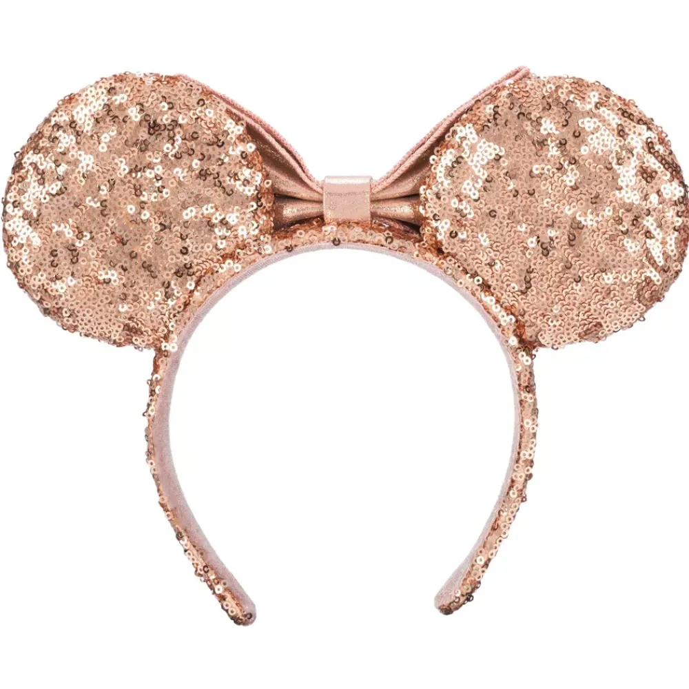 Discount Disney Store Serre-tête à oreilles à sequins roses et or Minnie pour adultes