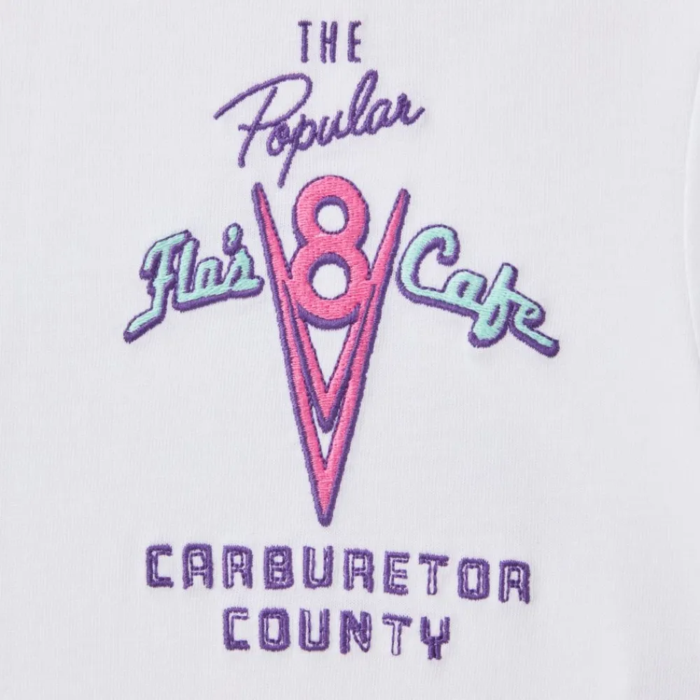 Discount Disney Store T-shirt Café V8 de Flo blanc pour adultes, Disney Pixar Cars